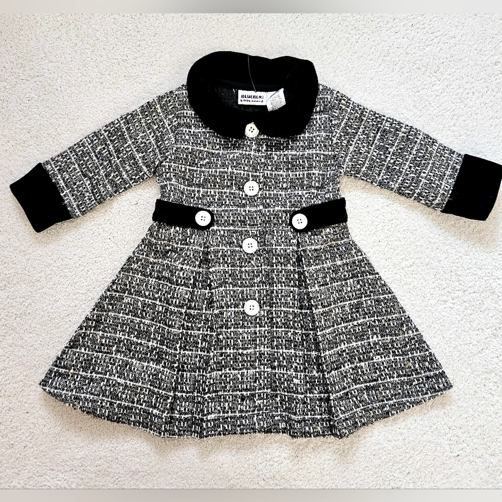 Blueberi Boulevard Tweed Coat Dress